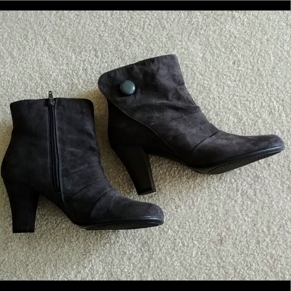 Grey Suede Booties
